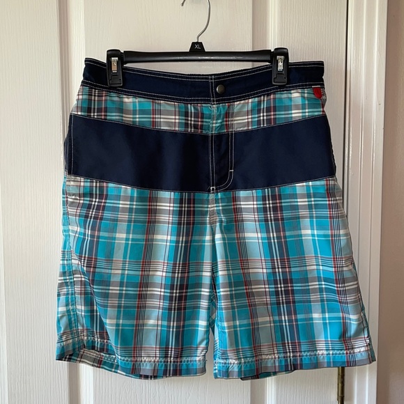 H25 Lands End blue swim trunks - Picture 1 of 3